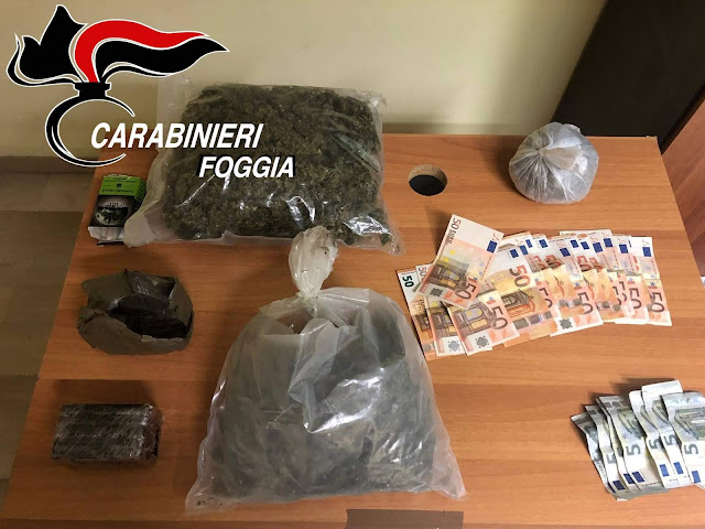 Vieste (FG), Sorpreso nel proprio Bar con 1Kg e mezzo di droga, arrestato dai Carabinieri