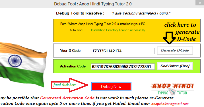 [SOLVED] Error : &quot;Fake Version Parameters Found&quot; - ANOP Hindi Typing Tutor