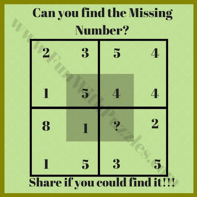 Find the value of the Question Mark in this Number Puzzle