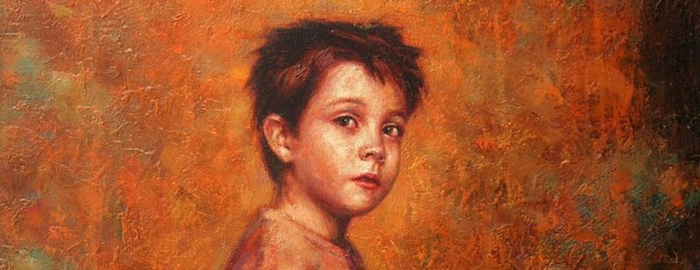 Children in art | Odysseas Oikonomou 1967 | Albanian-Born Greek Portrait painter 