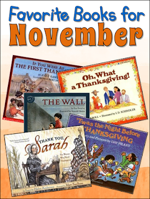November is a great month for read-alouds! Here are a few of my favorites for Thanksgiving and Veteran's Day. These short picture books are perfect for upper elementary students and work well with many fall-related activities. 