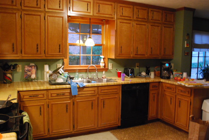 Between Blue And Yellow Kitchen Update Gl Cabinets