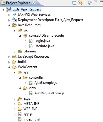 ExtJs 4 Ajax JSON Request and Response example using Java Servlet