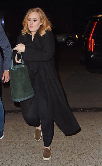 Adele wears the Burberry Bucket Bag