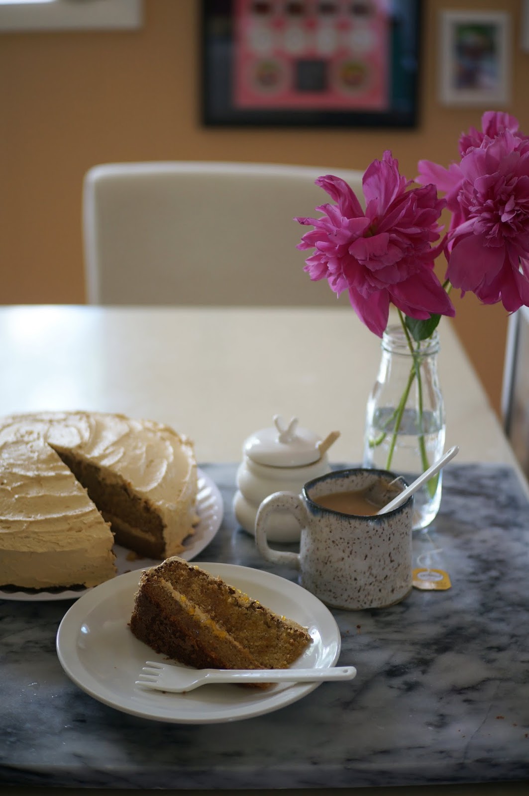 Black Tea Cake with Salted Honey Buttercream