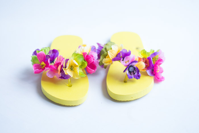 Chanclas flores diy