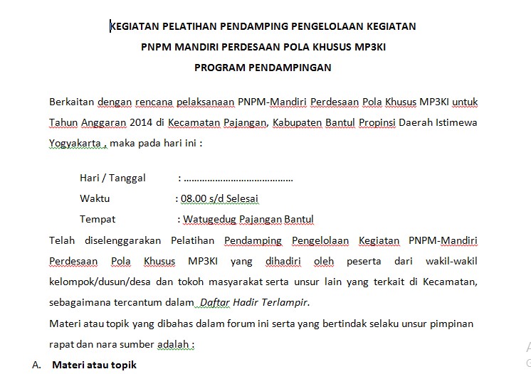 Contoh Berita Acara Kegiatan Atau Rapat Yang Benar Contoh Berita