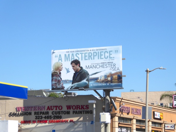 Manchester by the Sea movie billboard Santa Monica Boulevard Manchester By the Sea billboard