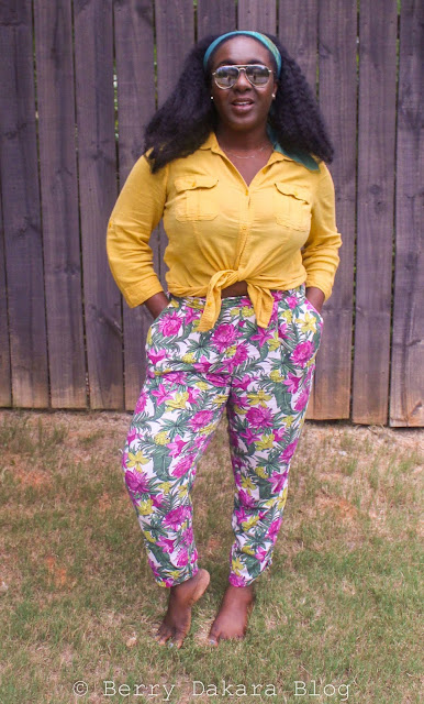 h&m pants, florals, summer outfits, crochet braids, floral pants