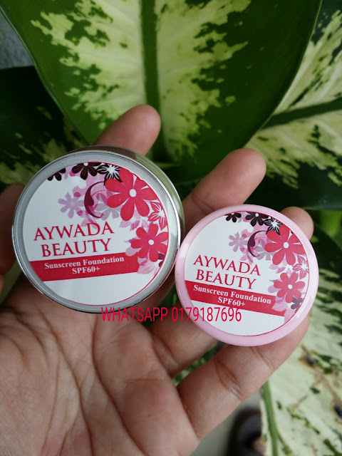 Aywada Beauty Sunscreen Foundation ialah merupakan bedak asas yang diperbuat daripada ekstrak cherry berkesan mengekalkan kelembapan pada kulit anda , anti oksidan tinggi serta mempercepatkan proses pemutihan wajah dengan selamat dan berkesan. Aywada Beauty Sunscreen Foundation nie mengandungi SPF 60 utk menghalang daripada kulit gelap.Selain itu bedak asas nie jg membantu menutup cela,jeragat,jerawat dan parut di samping menjadikan kulit lebih cantik dan berseri. ANDA TIDAK PERLU MENGGUNAKAN BEDAK,CUKUP DENGAN MENCALIT AYWADA BEAUTY SUNSCREEN FOUNDATION SAHAJA!MUDAH,RINGKAS DAN MENJIMATKAN!!! Sebekas boleh tahan2-3 bulan & harga sangat murah!semakin berpeluh kulit lebih nampak gebuuuu!Tunggu apa lagi Jom la order sekarang!. HARGA: 1 PCS 10 GRAM RM40 S/M..RM45 S/S..FREE POSLAJU 1 PCS 5 GRAM RM25 S/M..RM30 S/S..FREE POSLAJU WHATSAPP 0179187696 #aywadabeauty #sunscreenfoundation #foundationspf60 #aywadabeautyfoundation #sayajualfoundation #bazarpaknil #bazaarpaknil #sayajualkrimspf #sayajualkrim #readystockmalaysia #produkartismalaysia #produkkecantikanmalaysia #bazarpaknil #bazaarpaknil #produkkecantikkan #dropshipagenmalaysia #dropship #agendropship #produkdropship #dropshipmalaysia #malaysia #instashopmalaysia #sayajual #visitmyig #visitmyigmalaysia #sayajualmurah #readystockmalaysia