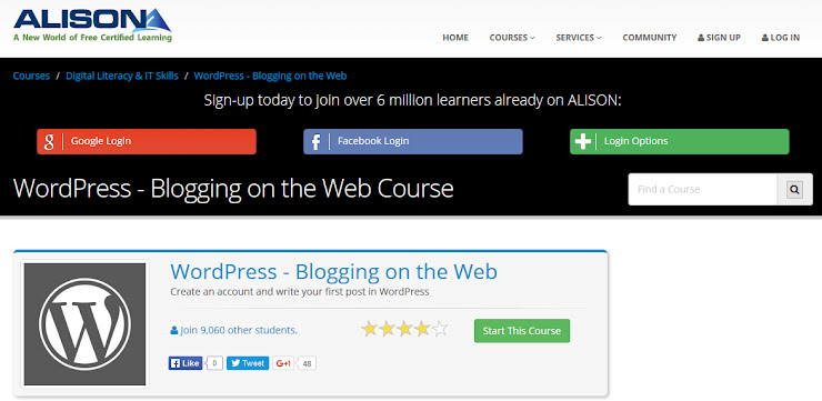 Alison free WordPress course