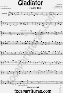Partitura de Gladiator para Clarinete by Hans Zimmer Gladiator Sheet Music for Clarinet Music Scores