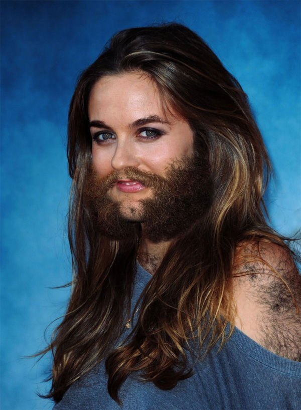 Great Pictures Female Celebrities With Beards and Chest Hair