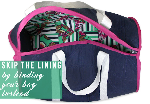 Skip the lining by binding your bag instead