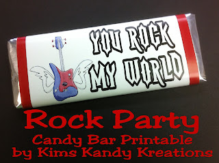 Rock Party You Rock My World Candy Bar Free Printable