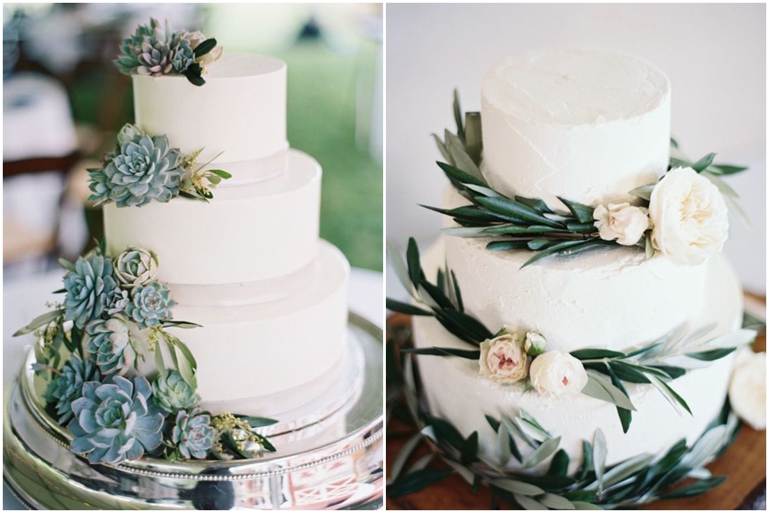 18 bolos de Casamento com flores naturais, verde e branco - Wedding Blog  Brasil