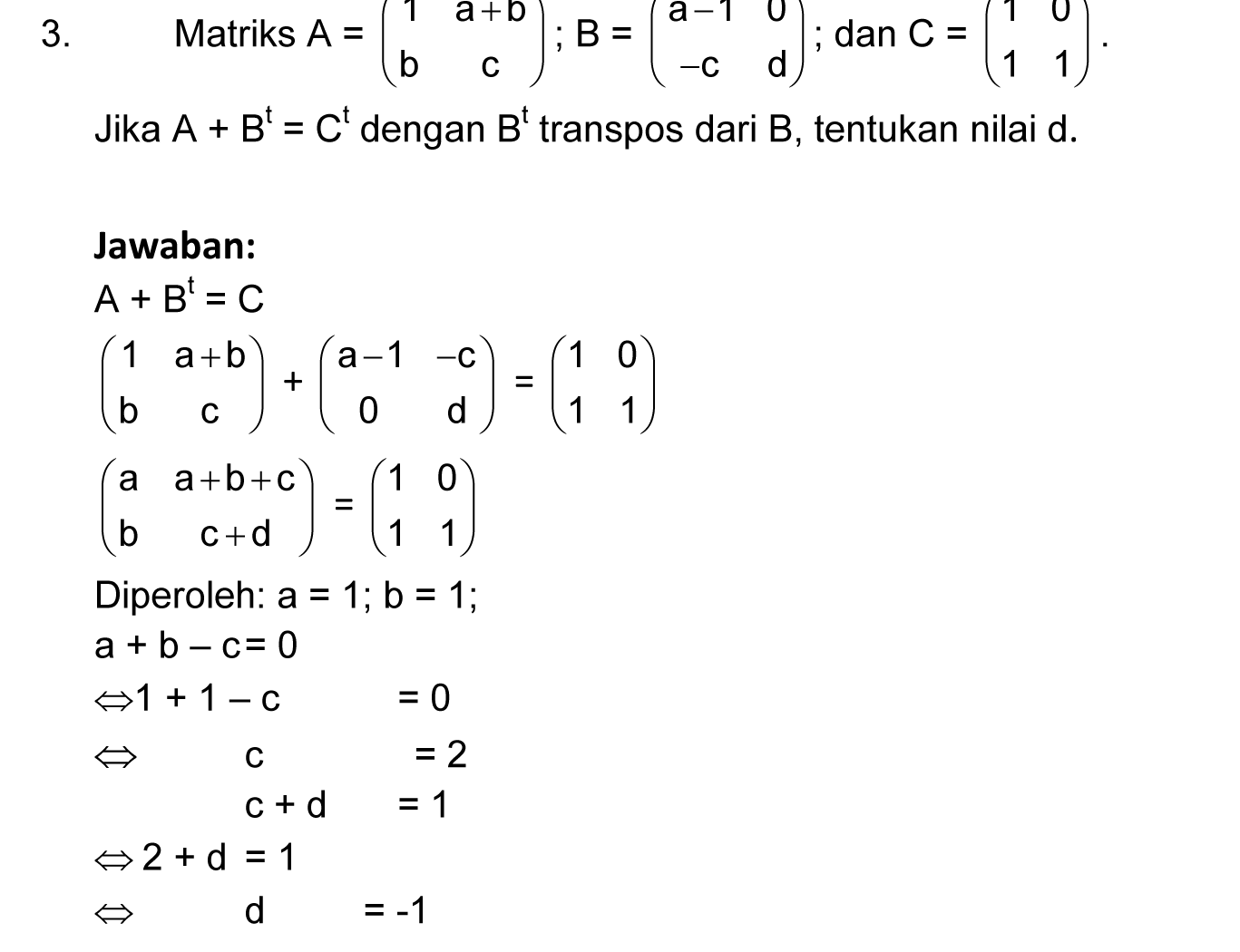 Contoh Soal Matriks Transformasi Linear