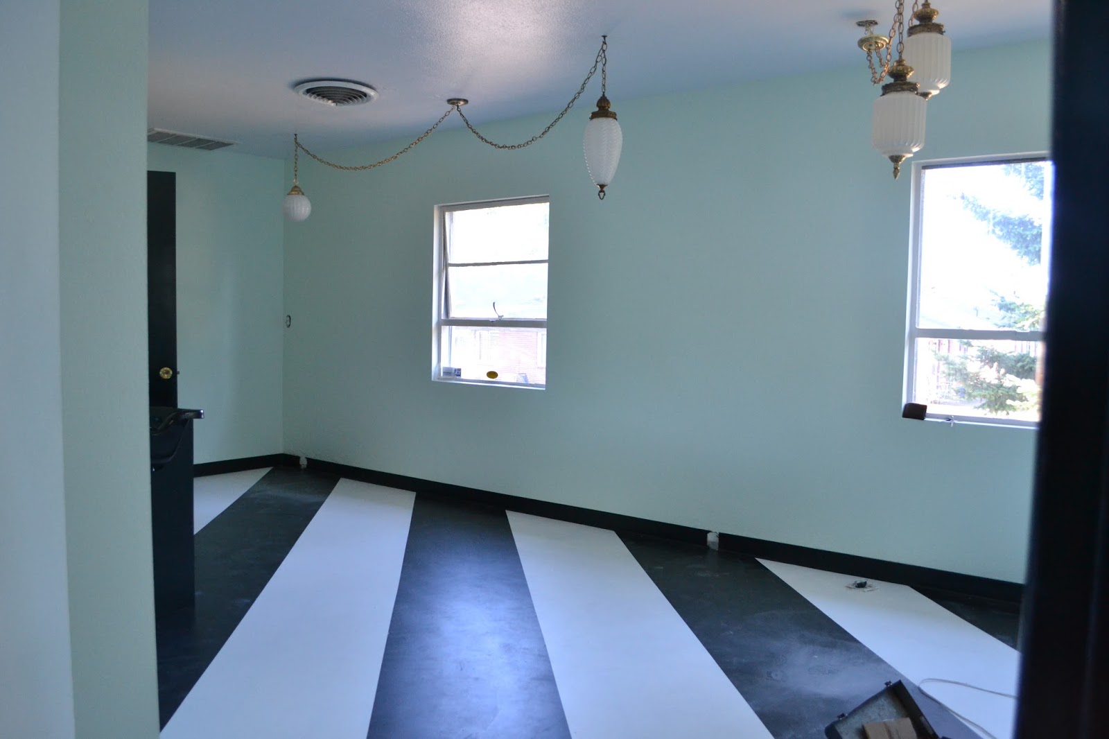 nicolebvintage Black and White Striped Floors