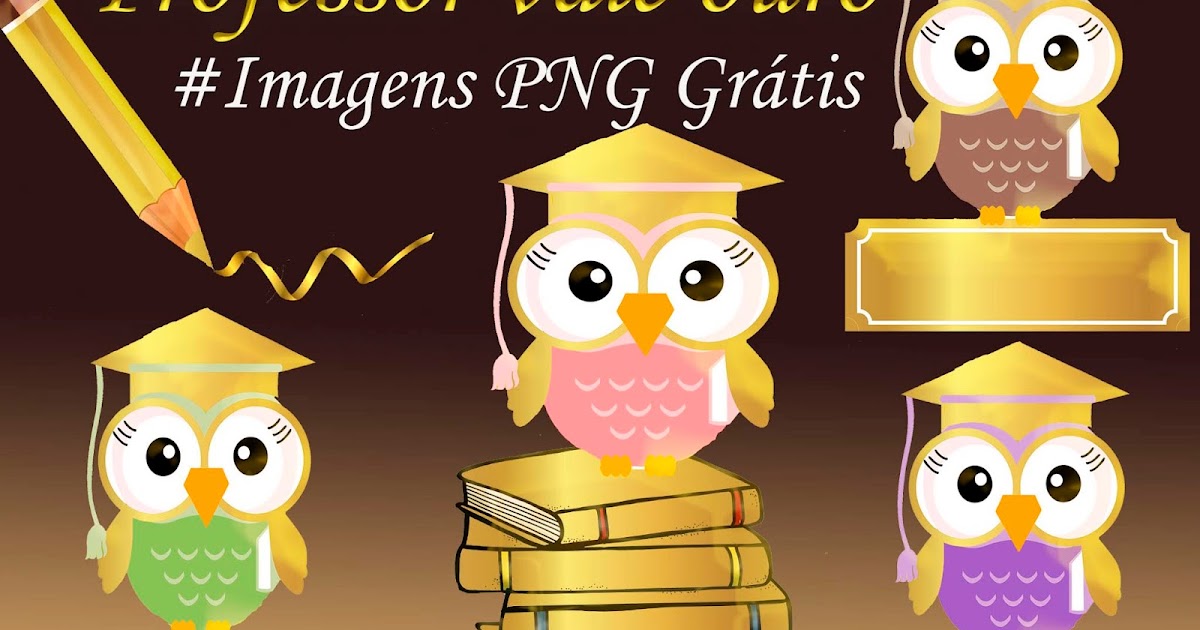 PNG: Dia dos professores / corujas PNG / Corujas douradas