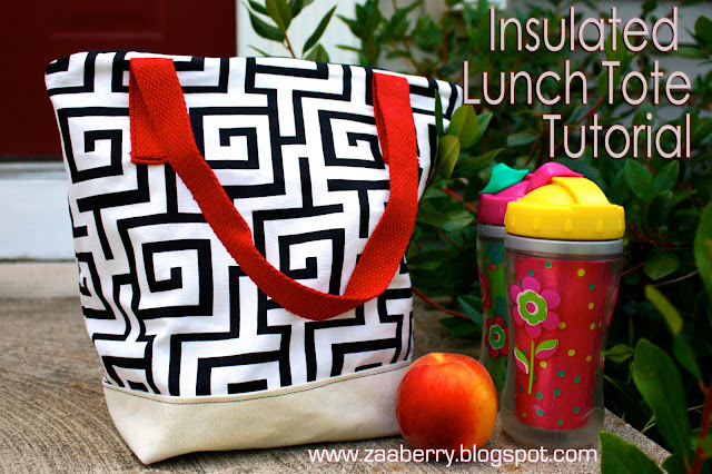 Insulated Lunch Tote Tutorial on Pinterest