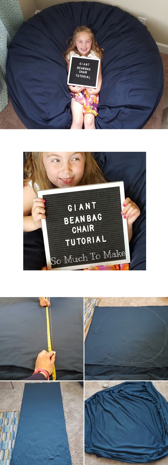So Much To Make: Giant Bean Bag Chair Tutorial