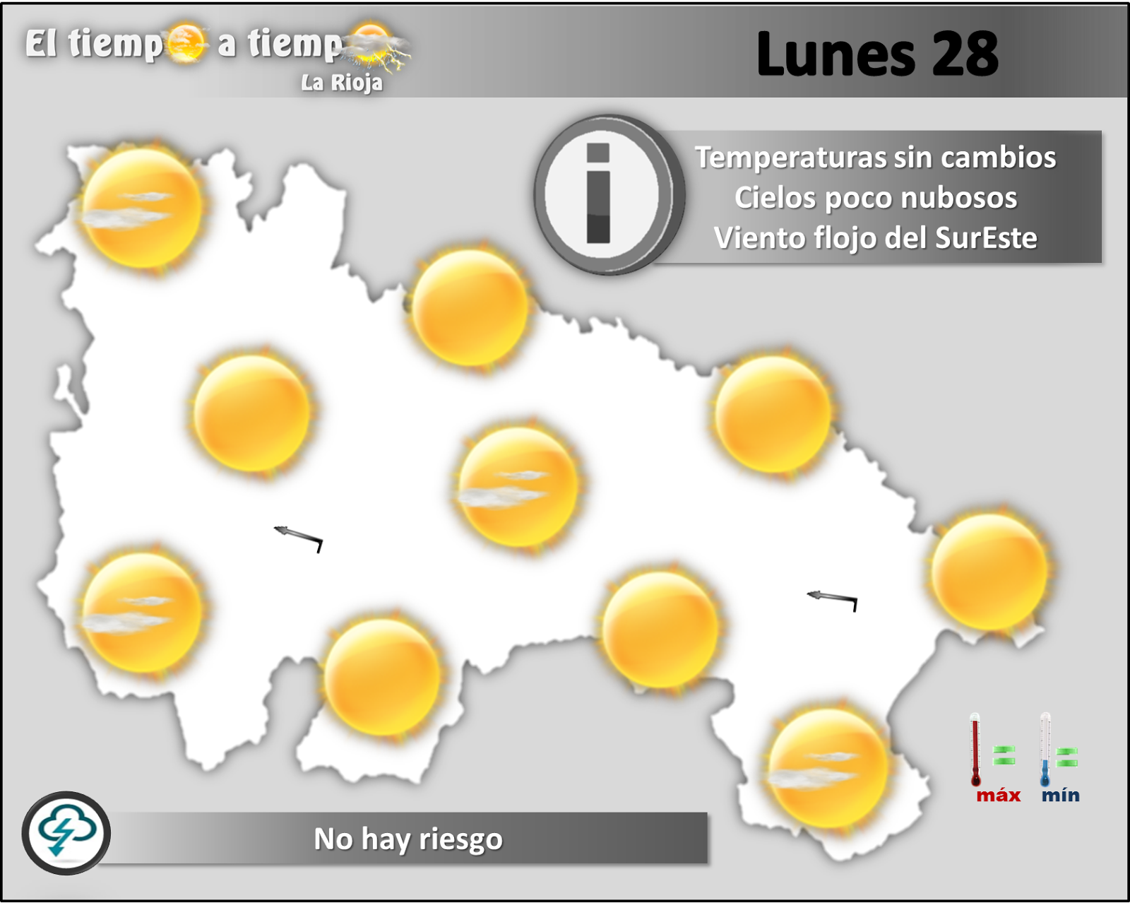 El Tiempo a tiempo La Rioja Predicción Meteorológica Lunes 28 al