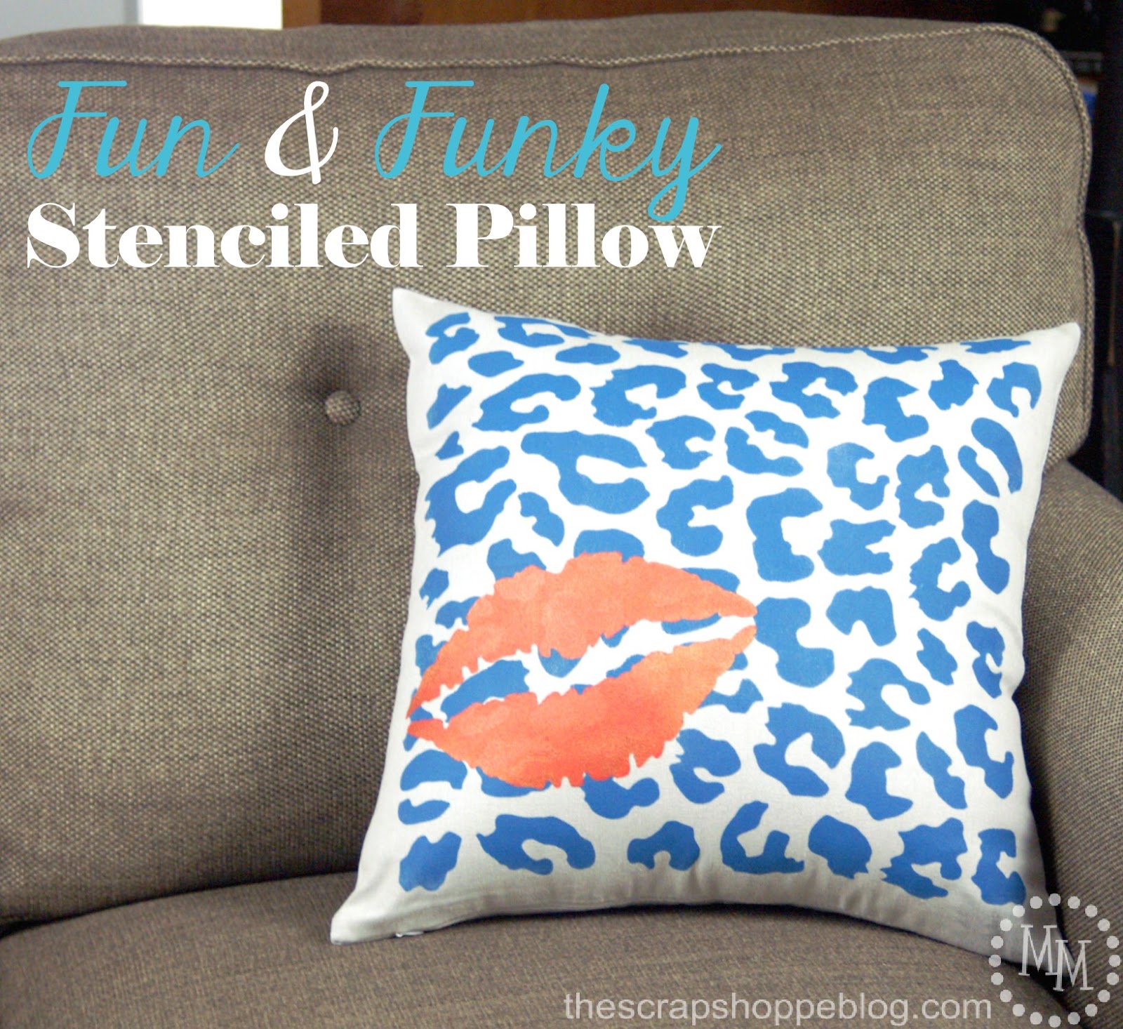fun funky stenciled pillow