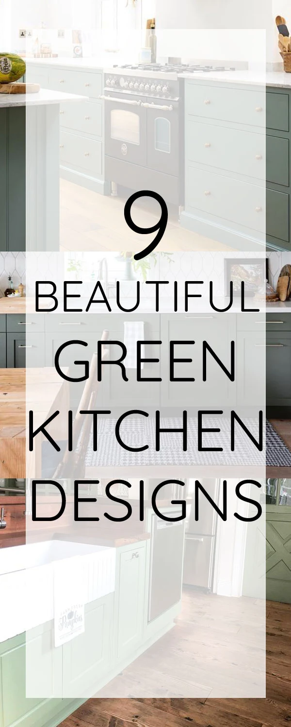 9 inspiring green kitchens. Green is a beautiful color for kitchen cabinets.