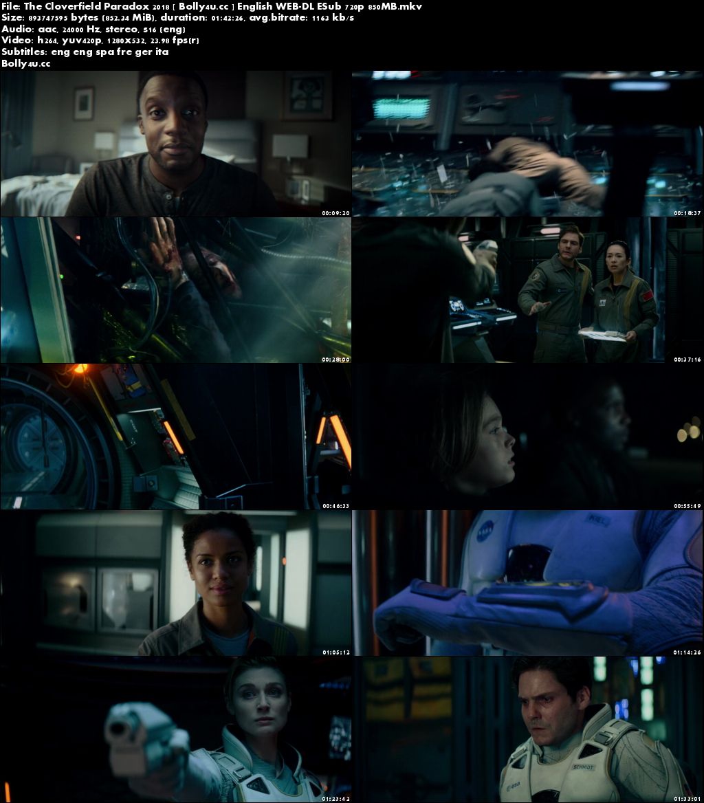 The Cloverfield Paradox 2018 WEB-DL 850MB English 720p ESub Download