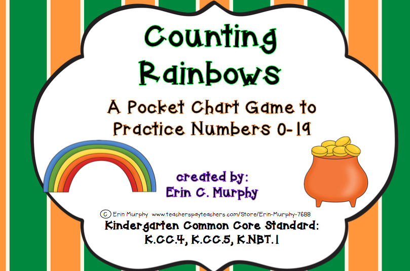 http://www.teacherspayteachers.com/Product/Counting-Rainbows-A-Pocket-Chart-Game-to-Practice-Identifying-the-Numbers-0-19-1153233