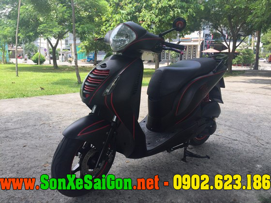 Mẫu sơn xe Honda PS màu đen nhám chỉ đỏ - SƠN XE SÀI GÒN