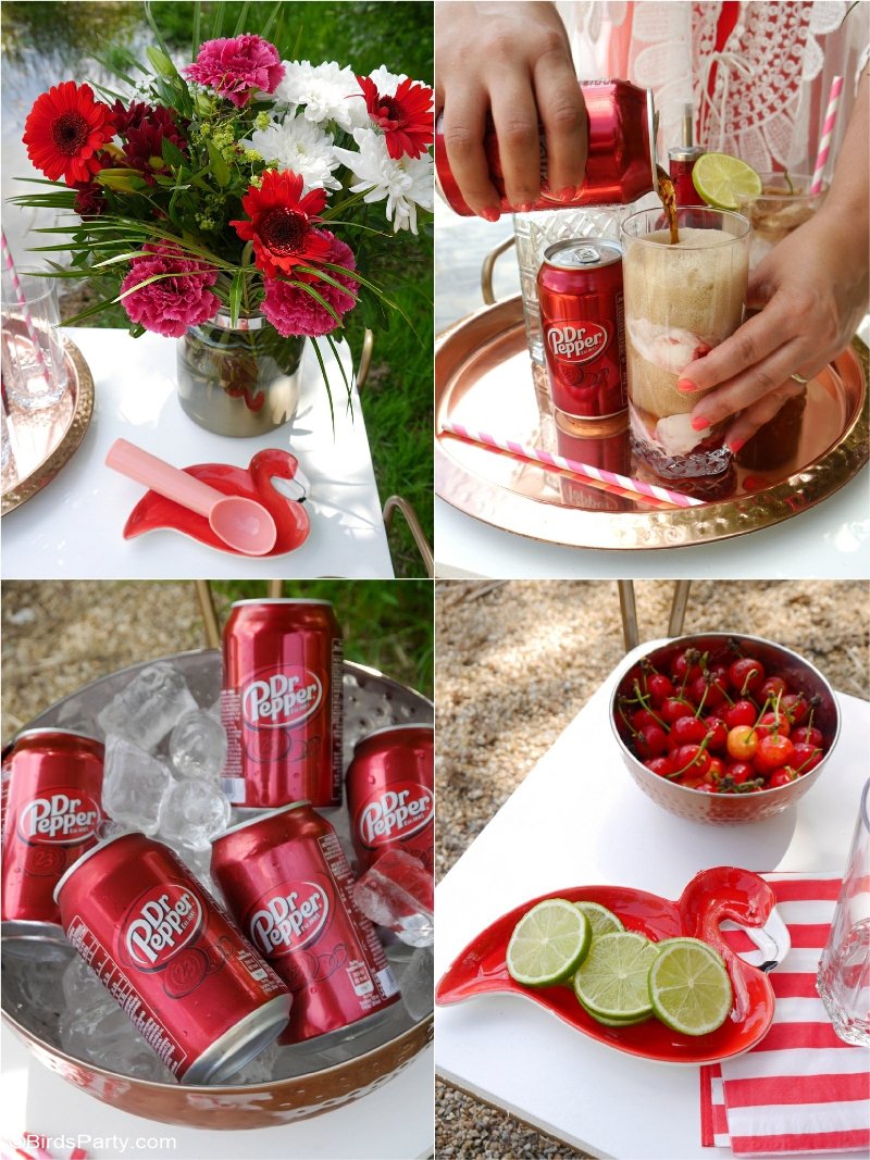 How to Throw an Epic Lake Party This Summer - styling ideas, fun and delicious, spiked libations for an adult summer party by the lake! by BIrdsParty.com @birdsparty #lakesideparty #lakeparty #summerparty #adultparty #poolsideready #poolready #beachparty #icecreamfloats