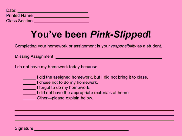 Pink Slip Printable - Printable Word Searches