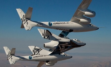 Virgin Galactic SpaceShipTwo Attached To WhiteKnightTwo