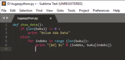 Penggunaan Fungsi dan Array Pada Python
