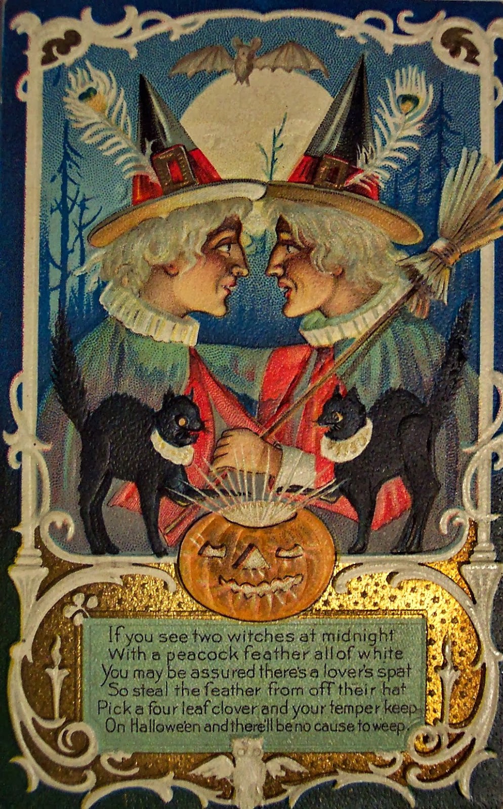 Vintage Halloween Witch Postcards From the 1900s Vintage Everyday