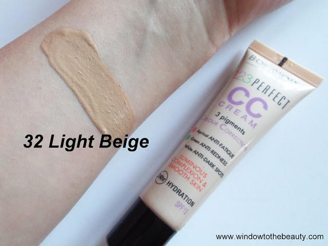 Bourjois 123 Perfect CC Cream 32 light beige swatches