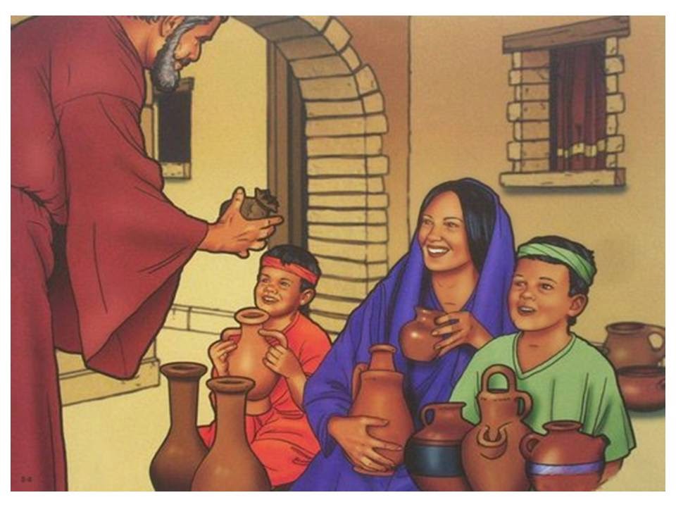 Ateliê Arte e Vida: Multiplicação do azeite da viúva (ilustração)