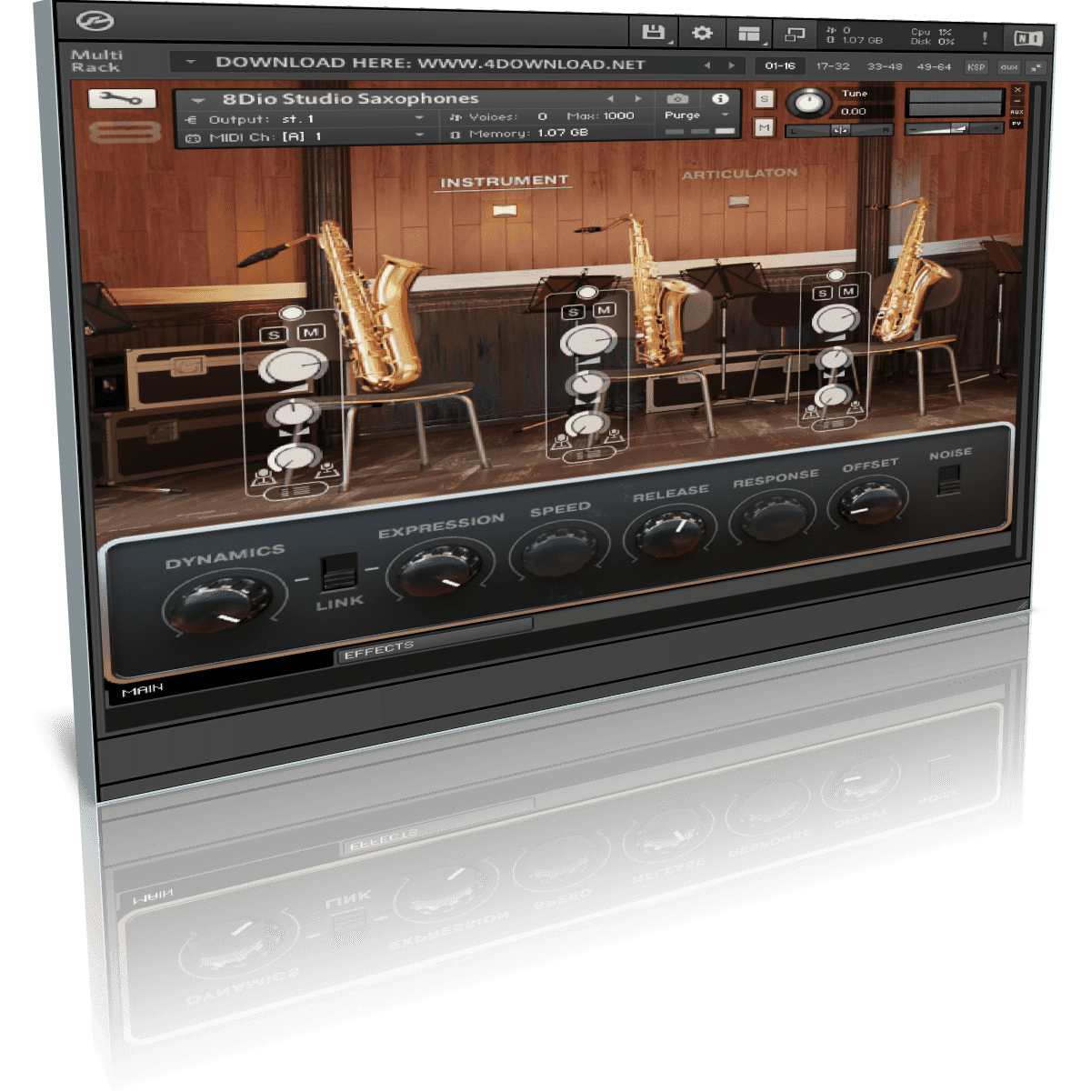 8dio Studio Saxophones v1.2 KONTAKT Library Free download