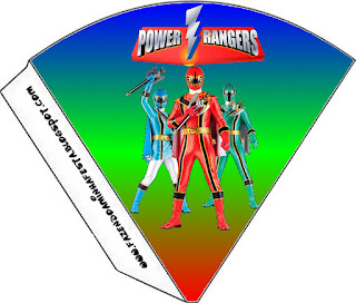 Power Rangers: Free Party Printables, Images and Backgrounds. Power Rangers Free Printable Cones.