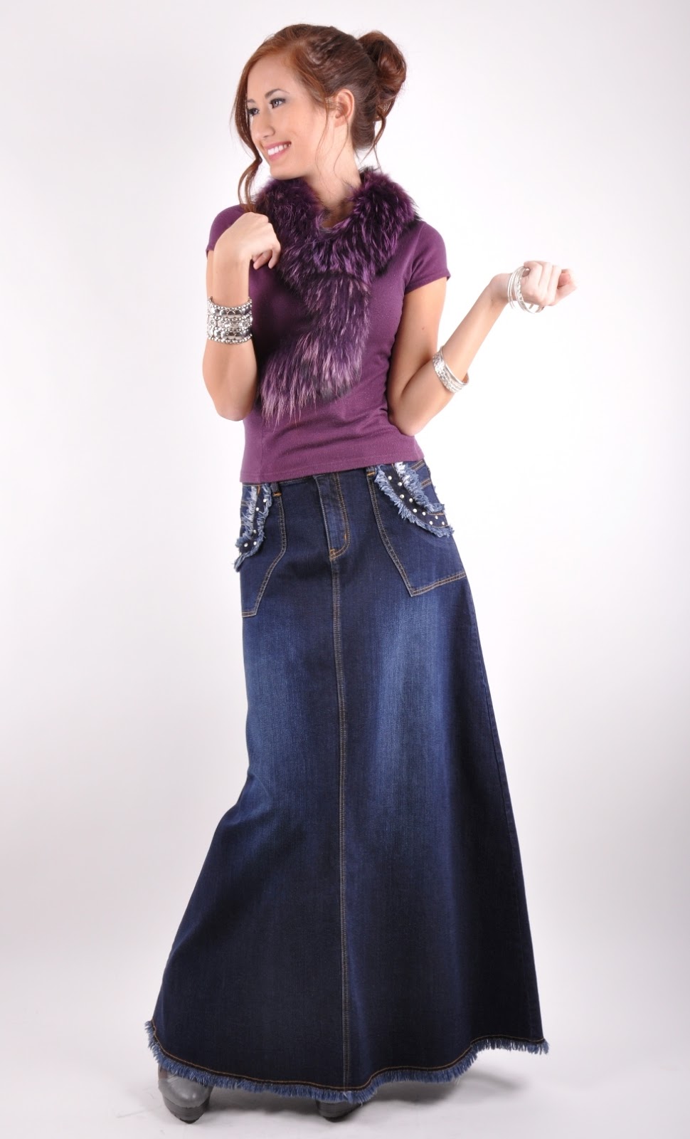 Long Skirts & Dresses Long Denim Skirts
