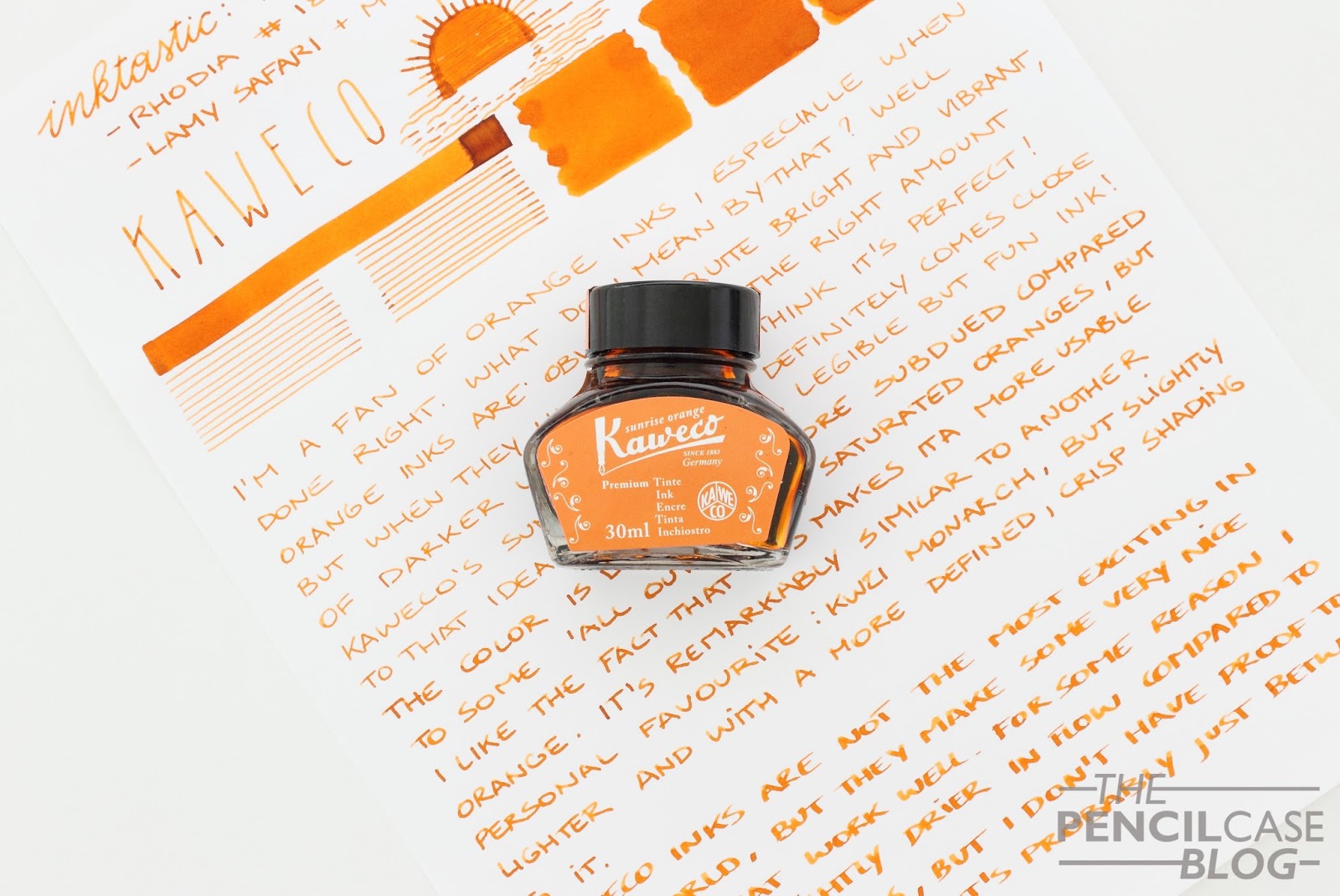 INKTASTIC KAWECO SUNRISE ORANGE INK REVIEW The Pencilcase Blog