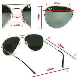 how to measure ray ban aviator lens size