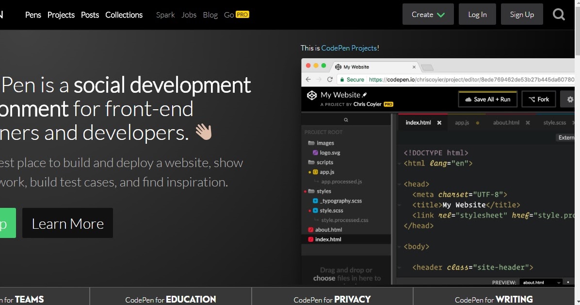 Utilesweb codepen io editor de codigo online html css y javascript