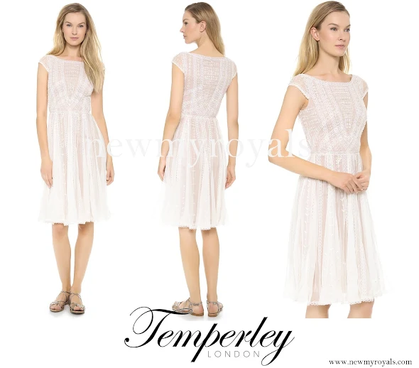 Queen Mathilde wore TEMPERLEY LONDON White Christa Dress