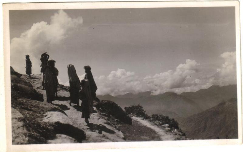 Women Going through a Hill Path - Ranikhet India 1946
