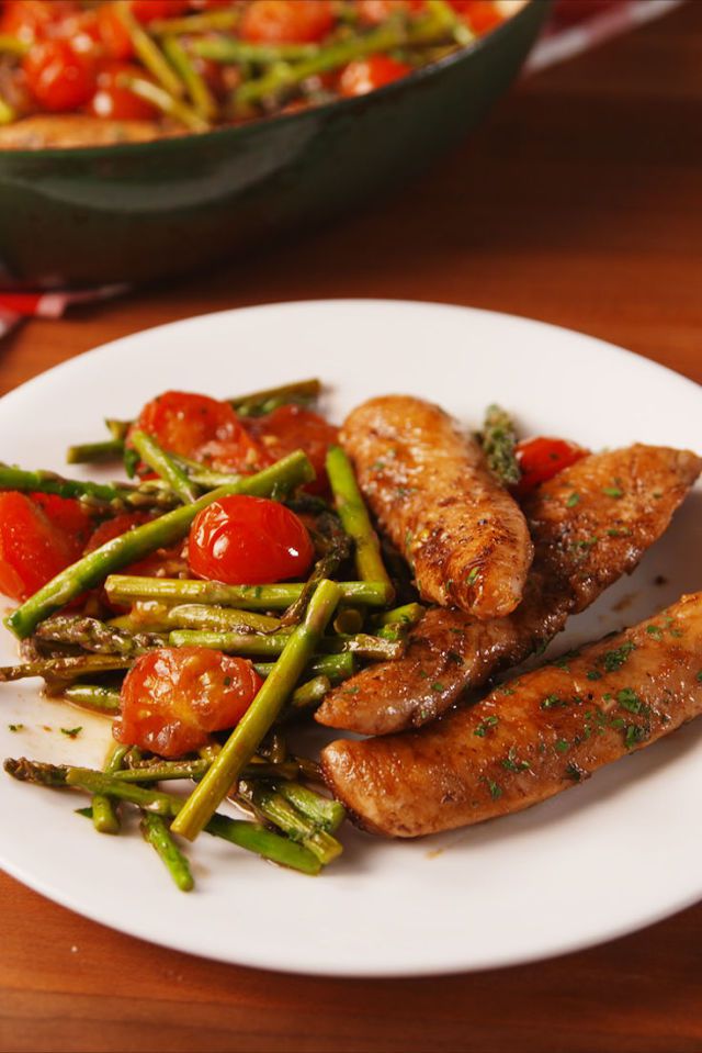 One-Pan Balsamic Chicken and Asparagus One-Pan Balsamic Chicken and Asparagus