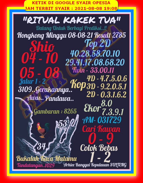 Prediksi Hongkong 8 Agustus 2021 Prediksi Togel Hk Sdy Sgp