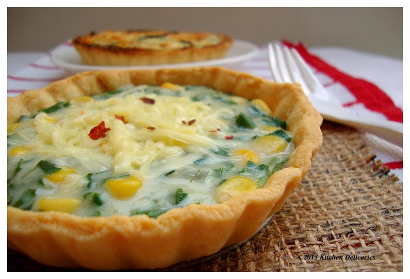 Spinach and Corn Quiche Kitchen Delicacies