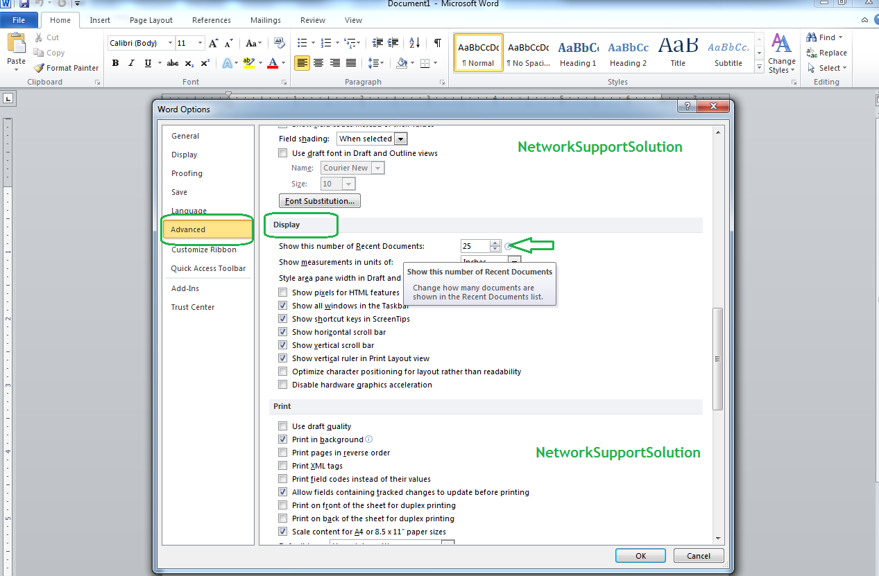 Clear Recent History Network Support Solution